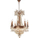Winchester French Gold Golden Teak Crystal 12 Light Chandelier - Chandeliers