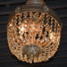 Winchester French Gold Golden Teak Crystal 3 Light Semi-Flushmount - Semi-Flushmounts
