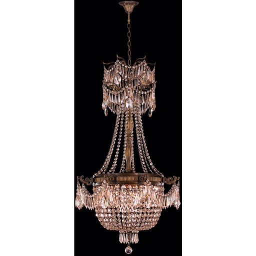 Winchester French Gold Golden Teak Crystal 4 Light Chandelier - Chandeliers