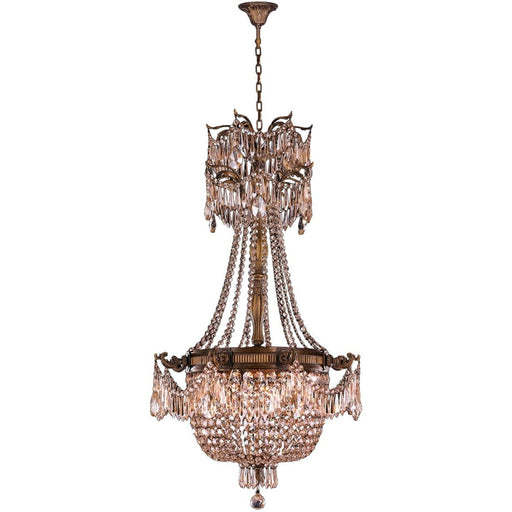 Winchester French Gold Golden Teak Crystal 4 Light Chandelier - Chandeliers