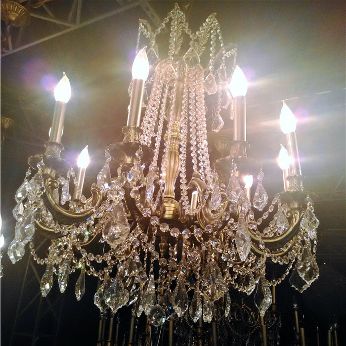 Windsor Antique Bronze Clear Crystal 10 Light Chandelier - Chandeliers