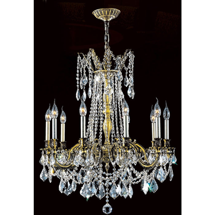 Windsor Antique Bronze Clear Crystal 10 Light Chandelier - Chandeliers