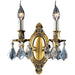 Windsor Antique Bronze Clear Crystal 2 Light Wall Sconce - Wall Sconces