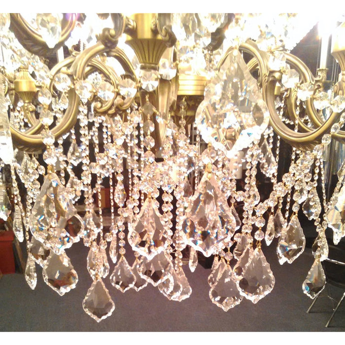 Windsor Antique Bronze Clear Crystal 45 Light Chandelier - Chandeliers