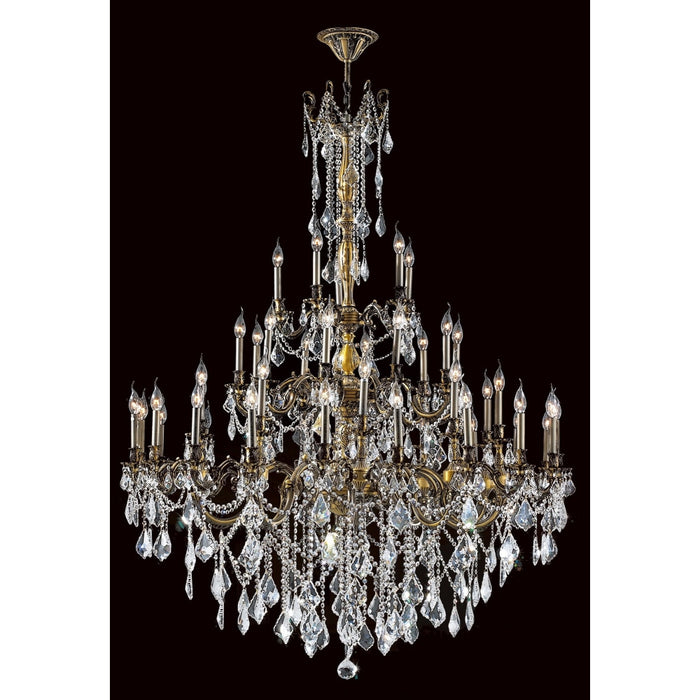 Windsor Antique Bronze Clear Crystal 45 Light Chandelier - Chandeliers
