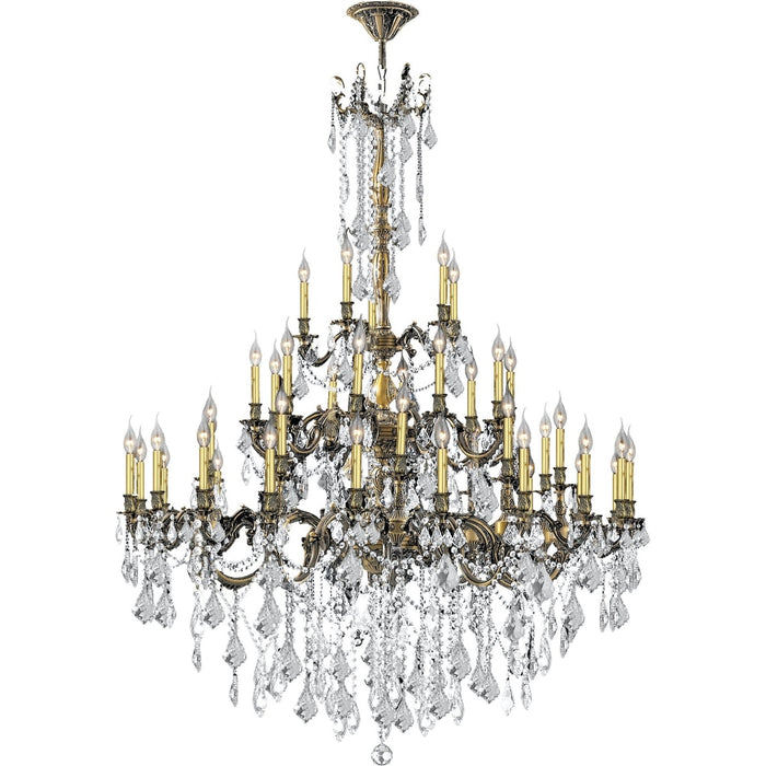 Windsor Antique Bronze Clear Crystal 45 Light Chandelier - Chandeliers