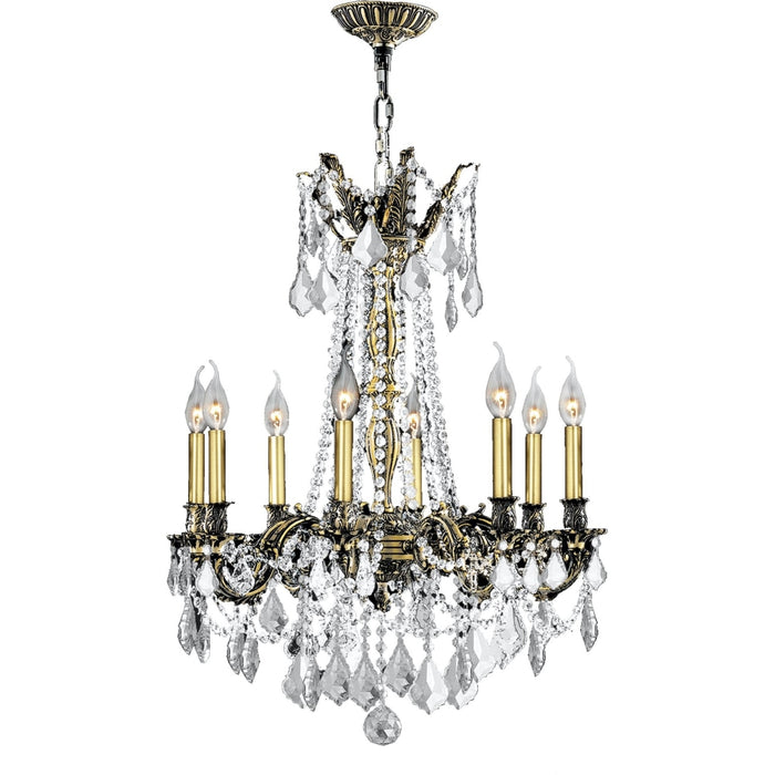 Windsor Antique Bronze Clear Crystal 8 Light Chandelier - Chandeliers