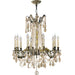 Windsor Antique Bronze Golden Teak Crystal 10 Light Chandelier - Chandeliers