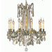 Windsor Antique Bronze Golden Teak Crystal 10 Light Chandelier - Chandeliers