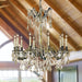 Windsor Antique Bronze Golden Teak Crystal 10 Light Chandelier - Chandeliers