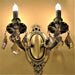 Windsor Antique Bronze Golden Teak Crystal 2 Light Wall Sconce - Wall Sconces