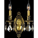 Windsor Antique Bronze Golden Teak Crystal 2 Light Wall Sconce - Wall Sconces