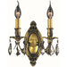 Windsor Antique Bronze Golden Teak Crystal 2 Light Wall Sconce - Wall Sconces