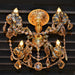 Windsor Antique Bronze Golden Teak Crystal 4 Light Semi-Flushmount - Semi-Flushmounts