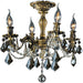 Windsor Antique Bronze Golden Teak Crystal 4 Light Semi-Flushmount - Semi-Flushmounts