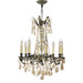 Windsor Antique Bronze Golden Teak Crystal 8 Light Chandelier - Chandeliers