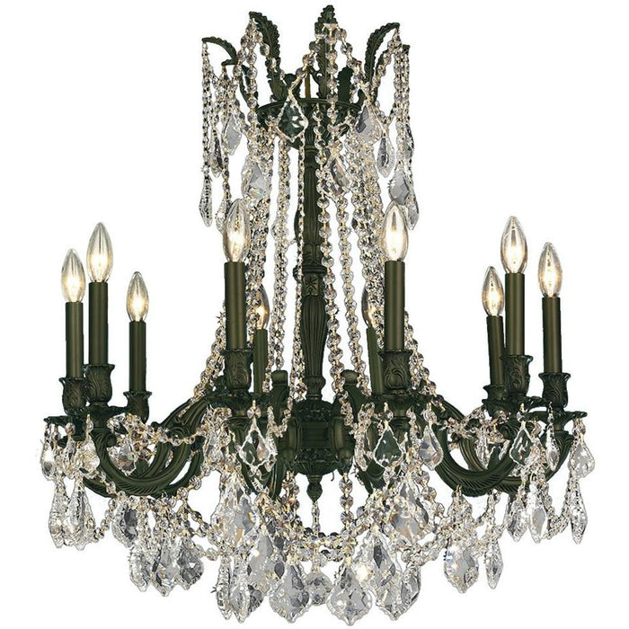 Windsor Dark Bronze Clear Crystal 10 Light Chandelier - Chandeliers