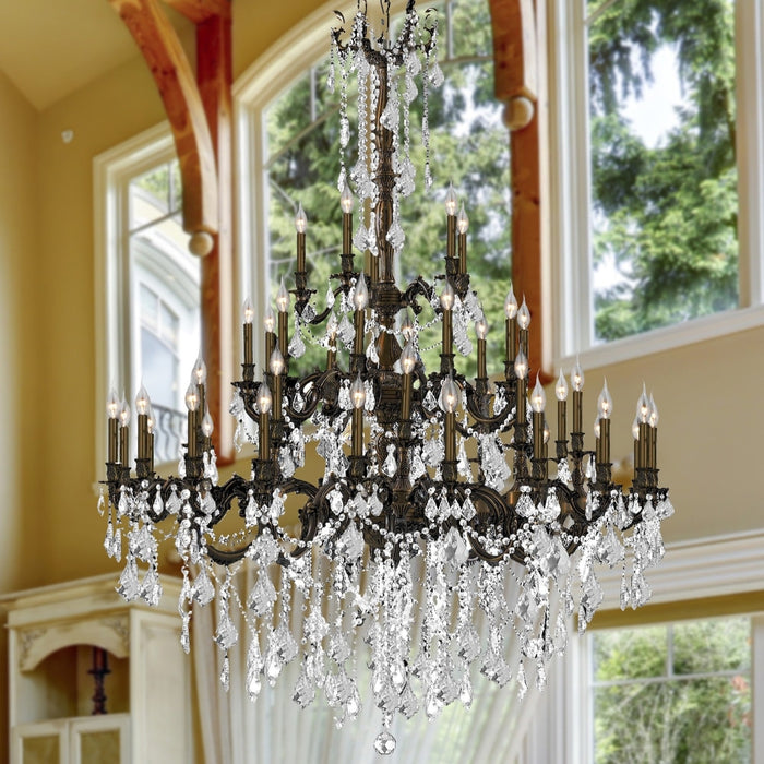 Windsor Dark Bronze Clear Crystal 45 Light Chandelier - Chandeliers