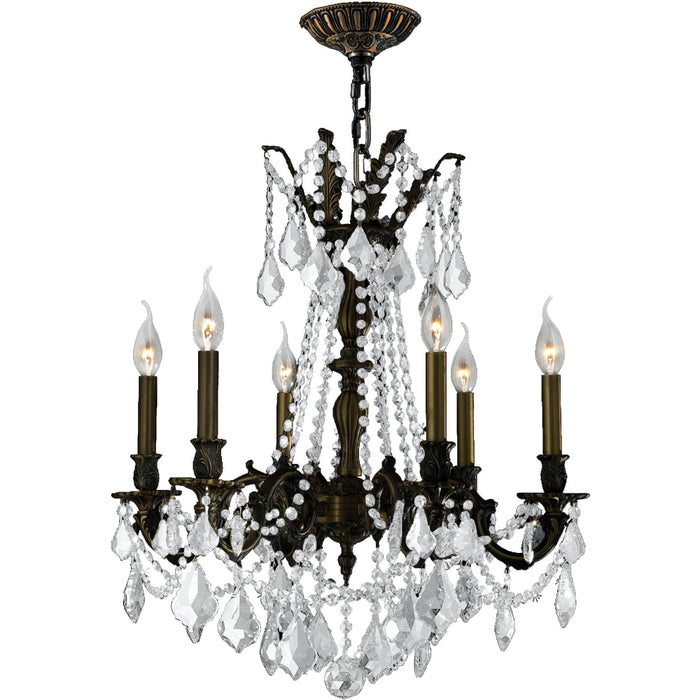 Windsor Dark Bronze Clear Crystal 6 Light Chandelier - Chandeliers
