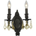 Windsor Dark Bronze Golden Teak Crystal 2 Light Wall Sconce - Wall Sconces