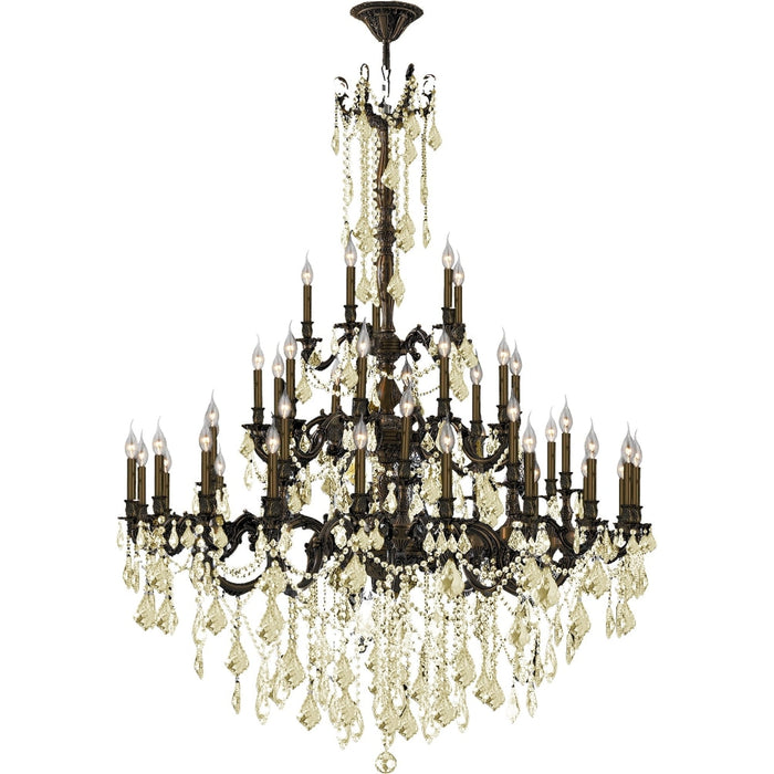 Windsor Dark Bronze Golden Teak Crystal 45 Light Chandelier - Chandeliers