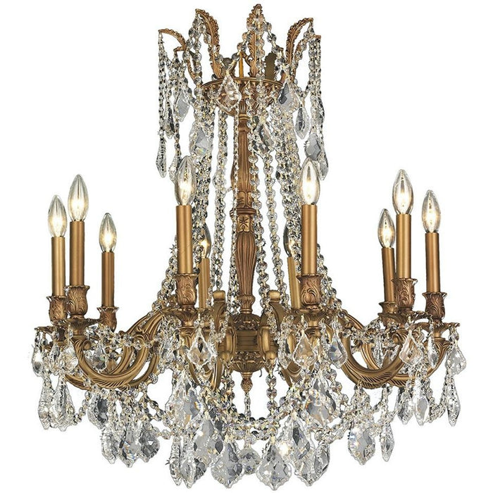Windsor French Gold Clear Crystal 10 Light Chandelier - Chandeliers