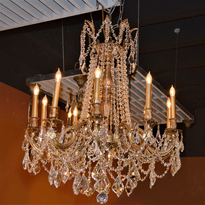 Windsor French Gold Clear Crystal 10 Light Chandelier - Chandeliers