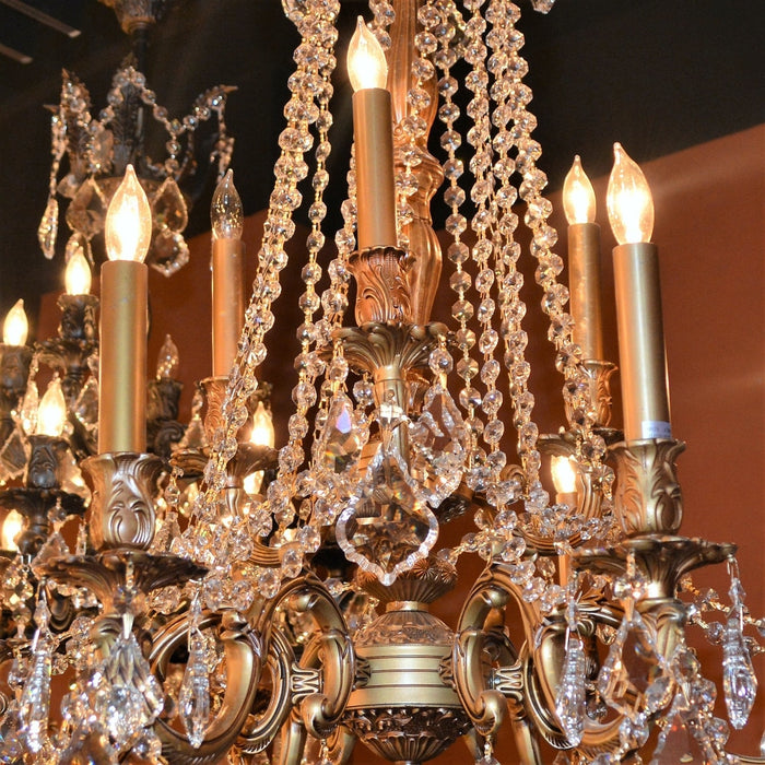 Windsor French Gold Clear Crystal 12 Light Chandelier - Chandeliers