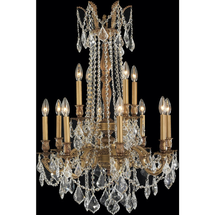 Windsor French Gold Clear Crystal 12 Light Chandelier - Chandeliers