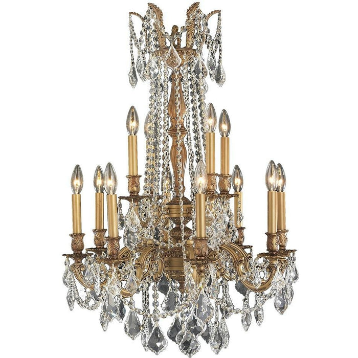 Windsor French Gold Clear Crystal 12 Light Chandelier - Chandeliers