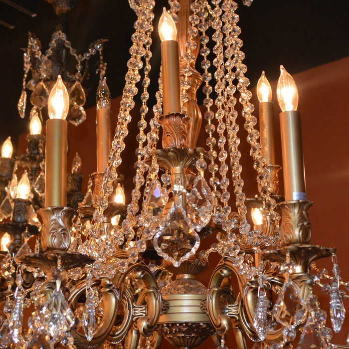 Windsor French Gold Clear Crystal 15 Light Chandelier - Chandeliers