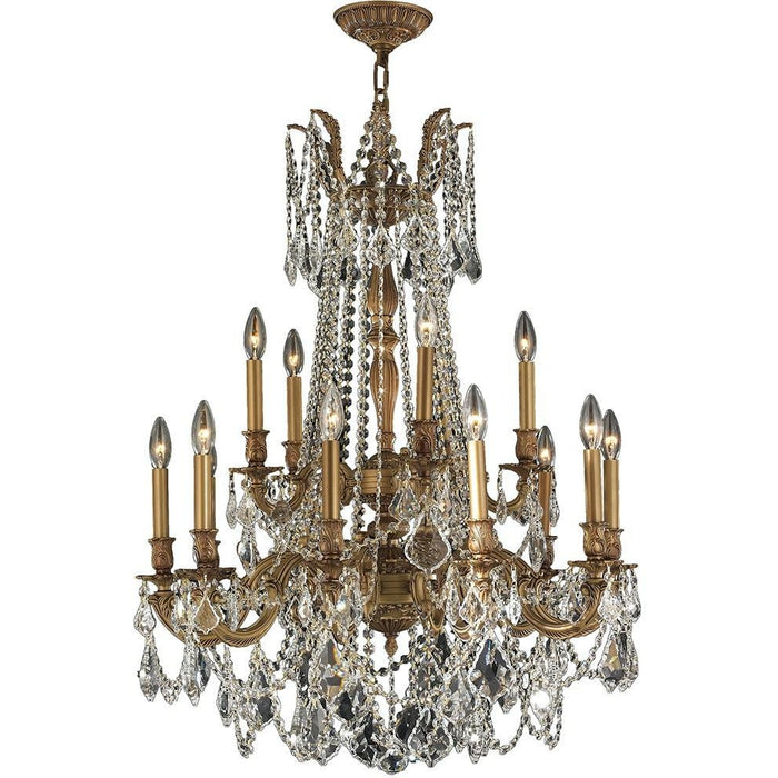 Windsor French Gold Clear Crystal 15 Light Chandelier - Chandeliers