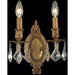 Windsor French Gold Clear Crystal 2 Light Wall Sconce - Wall Sconces