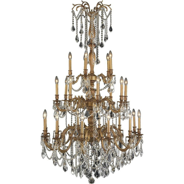 Windsor French Gold Clear Crystal 25 Light Chandelier - Chandeliers