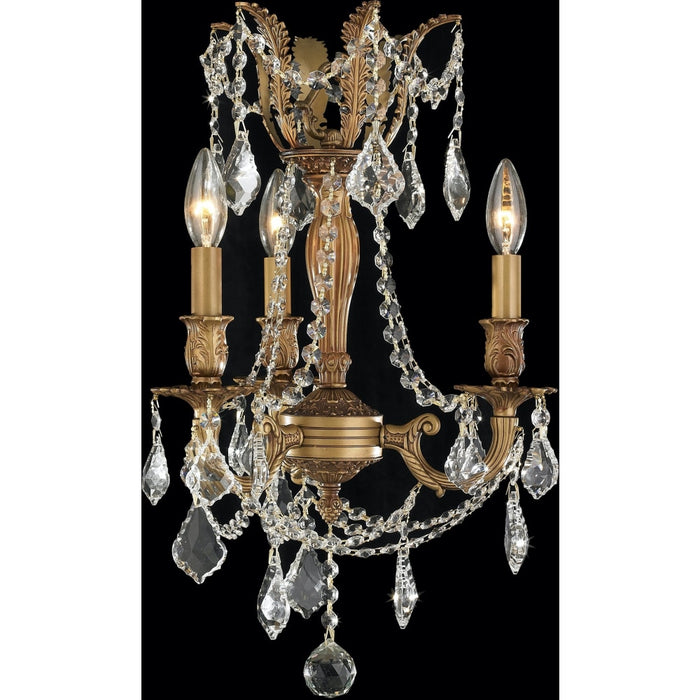Windsor French Gold Clear Crystal 3 Light Chandelier - Chandeliers