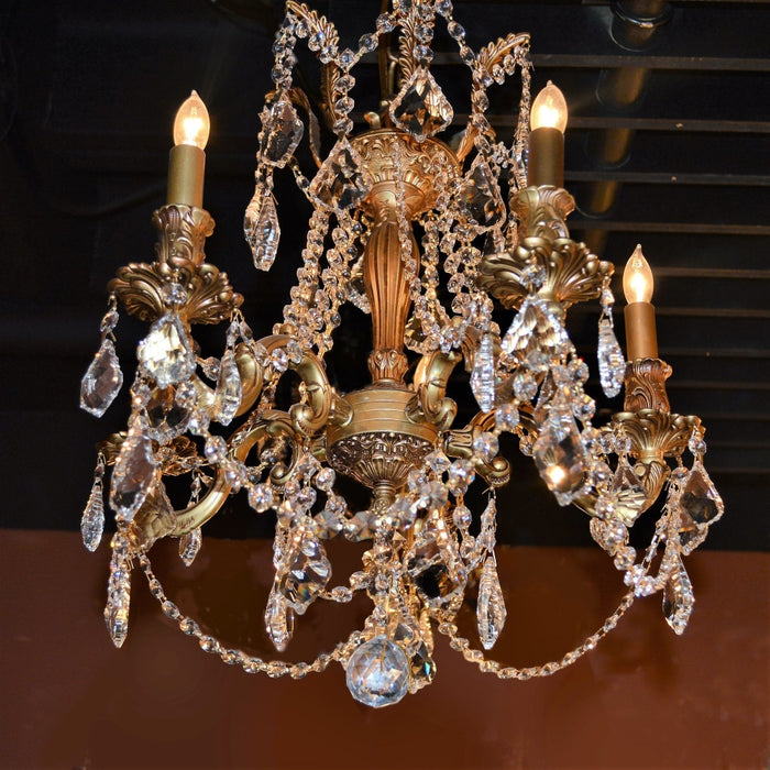 Windsor French Gold Clear Crystal 4 Light Chandelier - Chandeliers