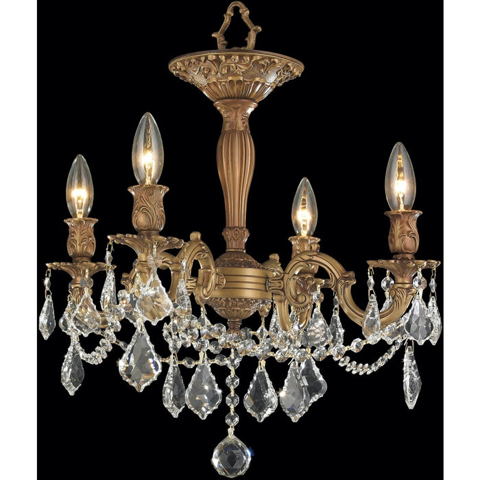 Windsor French Gold Clear Crystal 4 Light Semi-Flushmount - Semi-Flushmounts