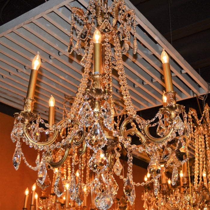 Windsor French Gold Clear Crystal 6 Light Chandelier - Chandeliers