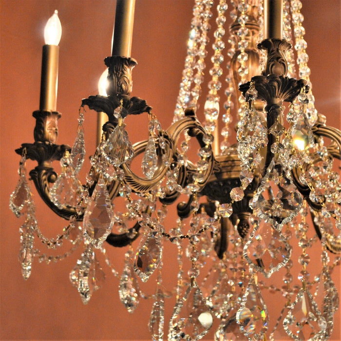 Windsor French Gold Clear Crystal 8 Light Chandelier - Chandeliers