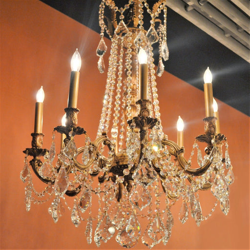 Windsor French Gold Clear Crystal 8 Light Chandelier - Chandeliers