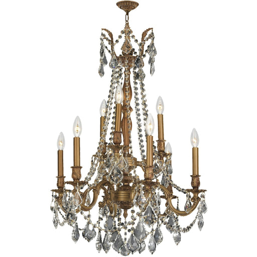 Windsor French Gold Clear Crystal 9 Light Chandelier - Chandeliers