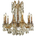 Windsor French Gold Golden Teak Crystal 10 Light Chandelier - Chandeliers