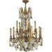 Windsor French Gold Golden Teak Crystal 15 Light Chandelier - Chandeliers
