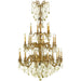 Windsor French Gold Golden Teak Crystal 25 Light Chandelier - Chandeliers