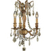 Windsor French Gold Golden Teak Crystal 3 Light Chandelier - Chandeliers