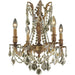 Windsor French Gold Golden Teak Crystal 4 Light Chandelier - Chandeliers