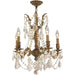 Windsor French Gold Golden Teak Crystal 5 Light Chandelier - Chandeliers