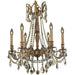 Windsor French Gold Golden Teak Crystal 6 Light Chandelier - Chandeliers