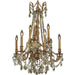 Windsor French Gold Golden Teak Crystal 9 Light Chandelier - Chandeliers