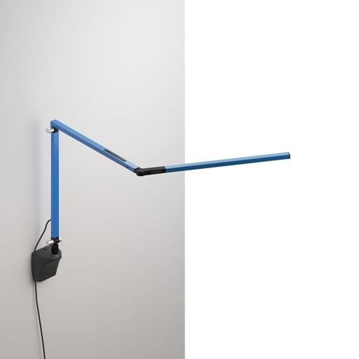 Z-Bar mini Desk Lamp with Metallic Black wall mount (Warm Light; Blue) - Wall Sconces